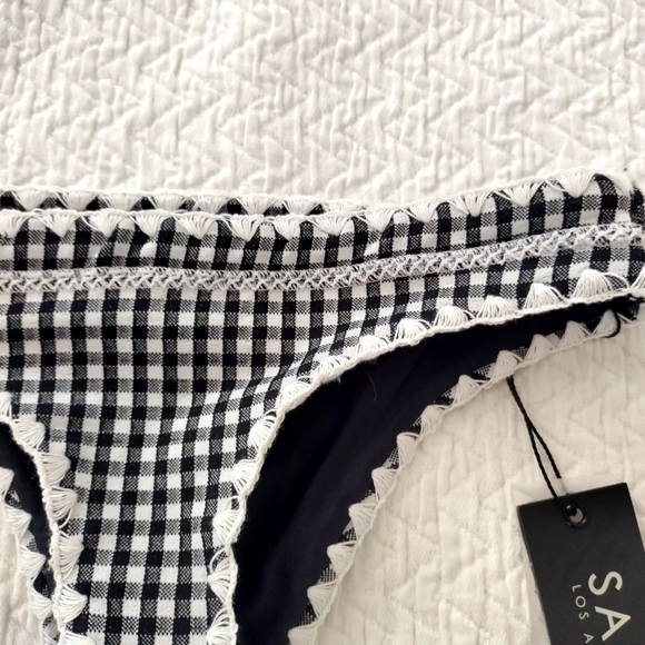 NWT SAME Los Angeles Swim The Everything Gingham Bikini Bottom Sz Xs - Picture 2 of 4